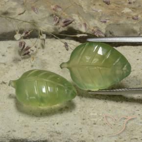 Gemme di Prehnite Verde caldo naturale da 20.03 ct, Taglio a fiore, Traslucido