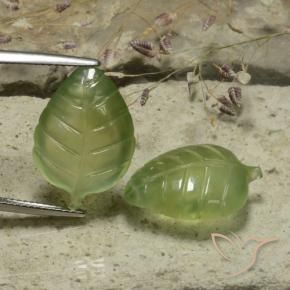 Gemme di Prehnite Verde caldo naturale da 20.03 ct, Taglio a fiore, Traslucido