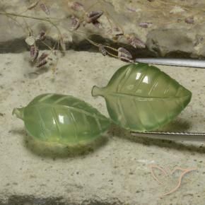 Gemme di Prehnite Verde giallastro naturale da 17.57 ct, Taglio a fiore, Traslucido