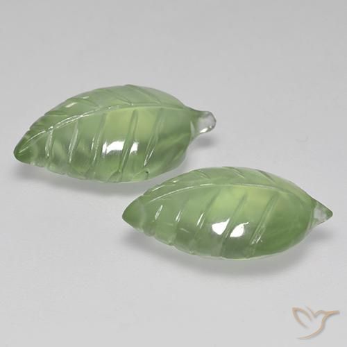 Gemme di Prehnite Verde medio naturale da 14.35 ct, Taglio a fantasia, Trasparente