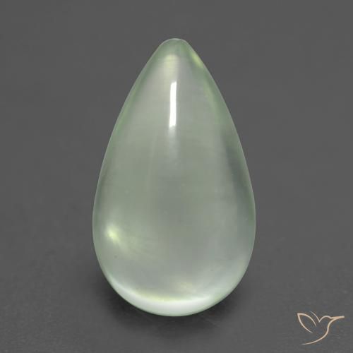 2.58ct Naturale Verde molto chiaro Prehnite, Forma a pera, Trasparente