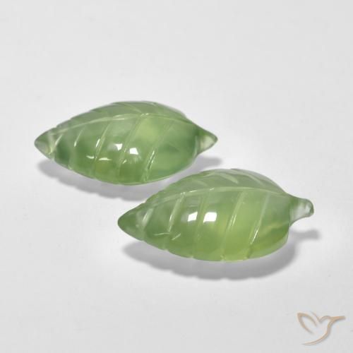 Gemme di Prehnite Verde giallastro naturale da 13.68 ct, Taglio a fantasia, Trasparente