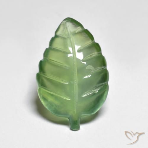 6.92ct Naturale Pera Verde Prehnite, Taglio a fantasia, Trasparente