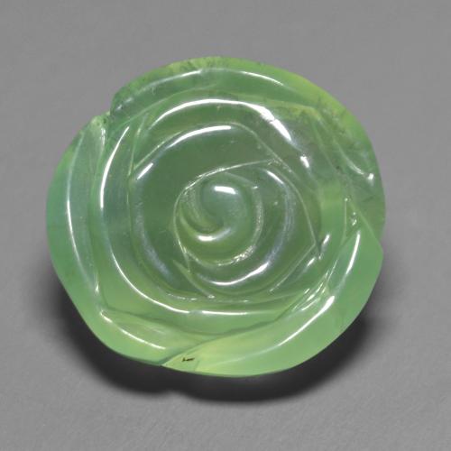 Prehnite naturale verde da 14,74 ct, taglio fiore, traslucido
