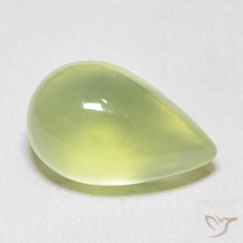 Prehnite Verde lime naturale da 7.33 ct, Forma a pera, Trasparente