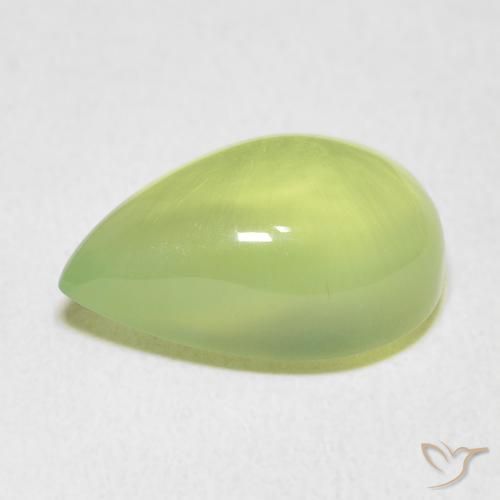 Prehnite Verde lime naturale da 7.33 ct, Forma a pera, Trasparente
