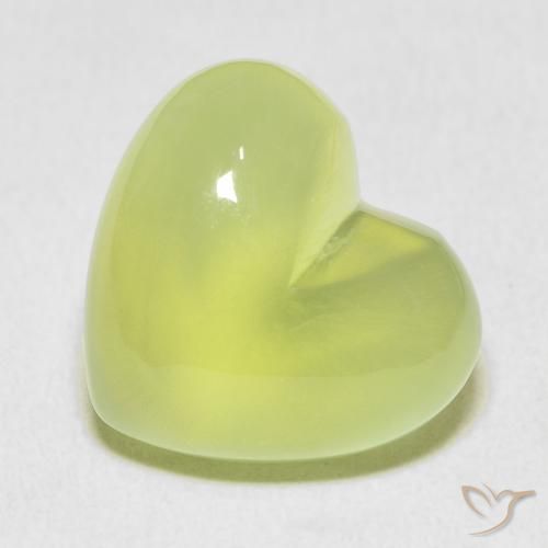 18.22ct Naturale Verde lime Prehnite, Cuore, Trasparente
