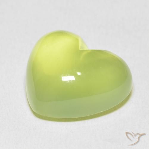 Prehnite Verde lime naturale da 18.22 ct, Cuore, Trasparente