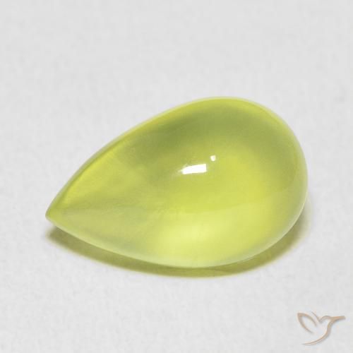 5.66ct Naturale Verde lime Prehnite, Forma a pera, Trasparente