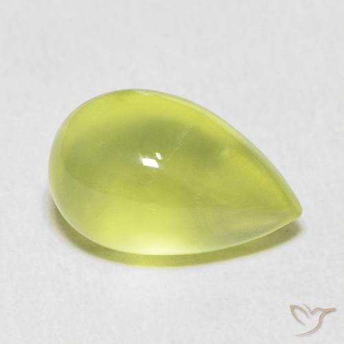 Prehnite Verde lime naturale da 5.66 ct, Forma a pera, Trasparente