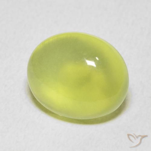 Prehnite Verde lime naturale da 4.85 ct, Ovale, Trasparente