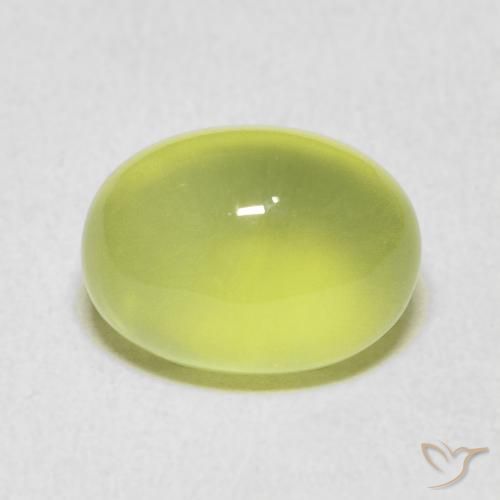 5.96ct Naturale Verde lime Prehnite, Ovale, Trasparente