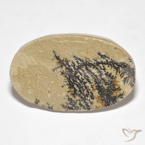 34.95ct Naturale Multicolore Psilomelano Dendrite, Ovale, Opaco
