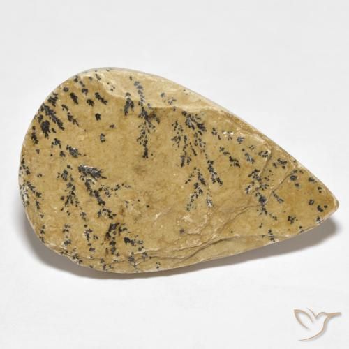 Psilomelano Dendrite Multicolore naturale da 27.96 ct, Forma a pera, Opaco