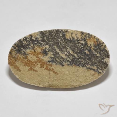 49.70ct Naturale Multicolore Psilomelano Dendrite, Ovale, Opaco