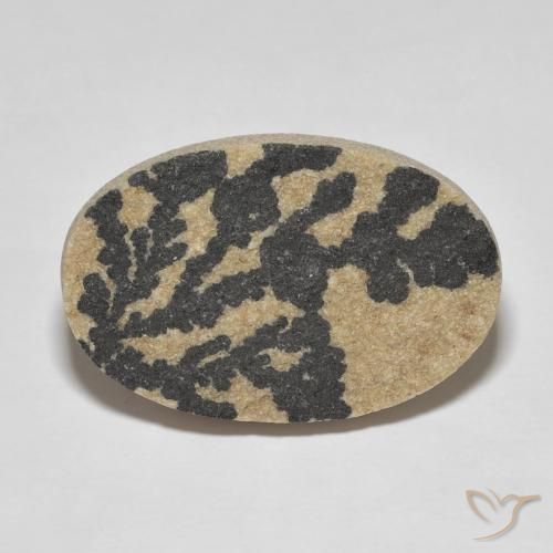 30.44ct Naturale Multicolore Psilomelano Dendrite, Ovale, Opaco