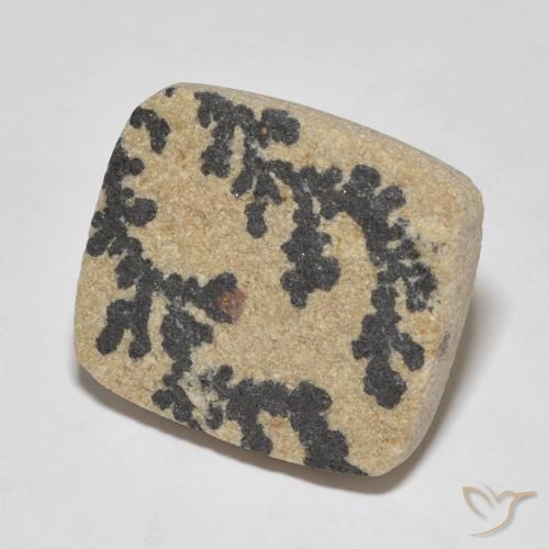 Psilomelano Dendrite Multicolore naturale da 25.75 ct, Cuscino, Opaco