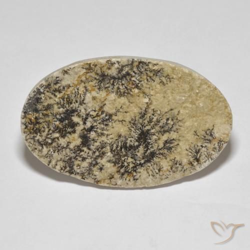 37.32ct Naturale Multicolore Psilomelano Dendrite, Ovale, Opaco