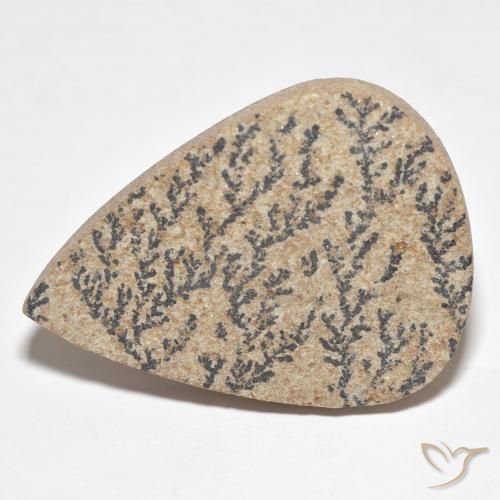 33.59ct Naturale Multicolore Psilomelano Dendrite, Forma a pera, Opaco