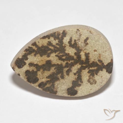 25.64ct Naturale Multicolore Psilomelano Dendrite, Forma a pera, Opaco