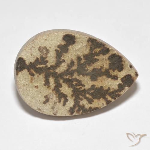 Psilomelano Dendrite Multicolore naturale da 25.64 ct, Forma a pera, Opaco