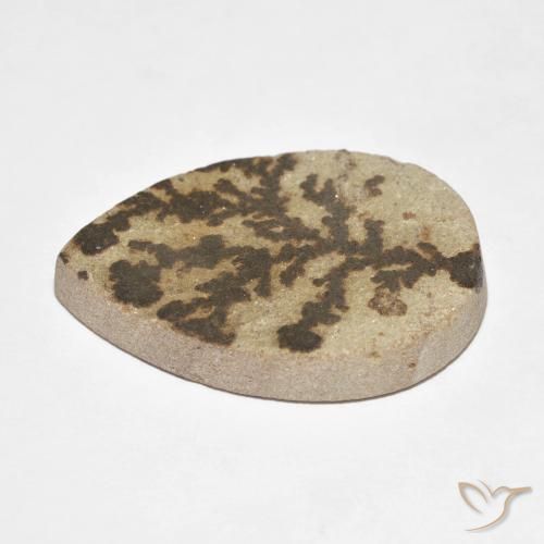Psilomelano Dendrite Multicolore naturale da 25.64 ct, Forma a pera, Opaco
