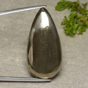 Pirite naturale giallo da 37,58 ct, taglio a pera, opaco