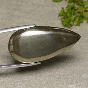 Pirite naturale giallo da 37,58 ct, taglio a pera, opaco