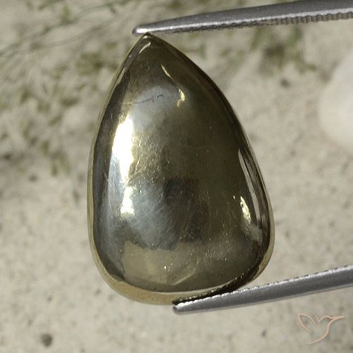 27.13ct Naturale Oro Pirite, Forma a pera, Opaco