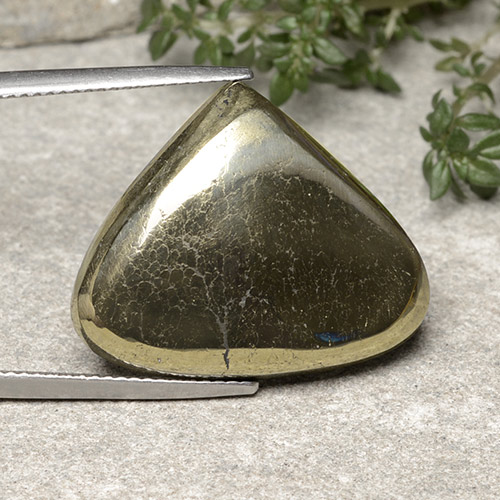 Pirite Multicolore Nero e Oro naturale da 31.14 ct, Forma a pera, Opaco