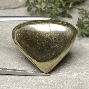 Pirite Multicolore Nero e Oro naturale da 31.14 ct, Forma a pera, Opaco