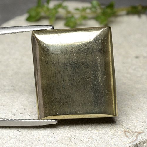 33.54ct Naturale Oro Pirite, Taglio a baguette, Opaco