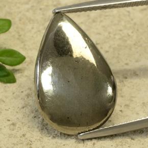 Pirite naturale giallo da 10,81 ct, taglio a pera, opaco