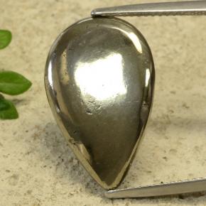 Pirite naturale giallo da 10,81 ct, taglio a pera, opaco