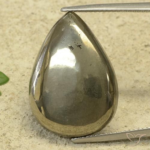 29.05ct Naturale Oro Pirite, Forma a pera, Opaco