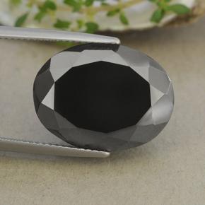 Pirite Grigio scuro metallizzato naturale da 24.26 ct, Taglio ovale, Opaco