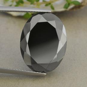 Pirite Grigio scuro metallizzato naturale da 24.26 ct, Taglio ovale, Opaco