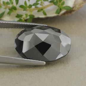 Pirite Grigio scuro metallizzato naturale da 24.26 ct, Taglio ovale, Opaco