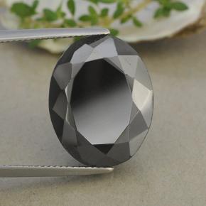 Pirite Grigio scuro metallizzato naturale da 31.09 ct, Taglio ovale, Opaco