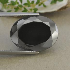 Pirite nero e grigio metallizzato naturale da 27,64 ct, taglio ovale, opaco