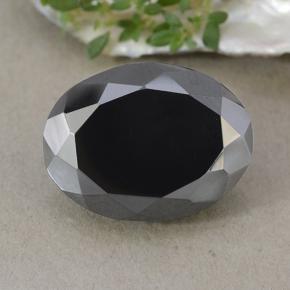 Pirite naturale nero da 27,02 ct, taglio ovale, opaco