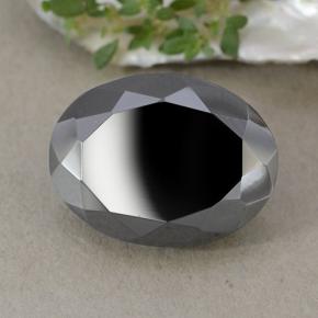 Pirite naturale nero da 27,02 ct, taglio ovale, opaco