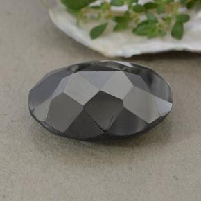 Pirite naturale nero da 27,02 ct, taglio ovale, opaco