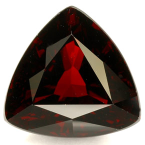 Granato piropo naturale rosso da 8,18 ct, trillion, IF