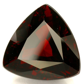 Granato piropo naturale rosso da 8,18 ct, trillion, IF