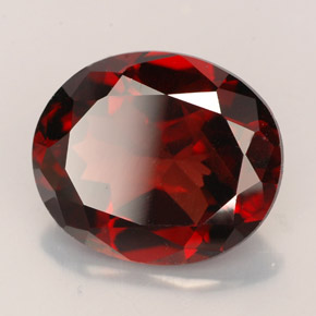 Granato piropo naturale rosso da 5,39 ct, taglio ovale, VS