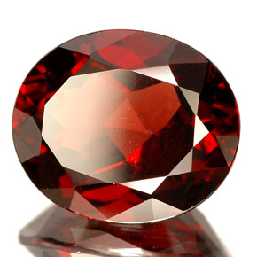 Granato piropo naturale rosso da 5,87 ct, taglio ovale, VVS-VS