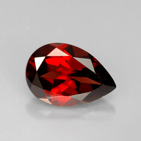 Granato piropo naturale rosso da 2,22 ct, taglio a pera, VVS-VS