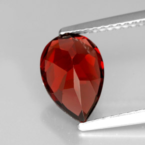 Granato piropo naturale rosso da 2,22 ct, taglio a pera, VVS-VS
