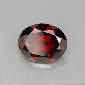 Granato piropo naturale rosso da 2,94 ct, taglio ovale, VVS-VS